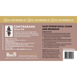 All Inn Contraband - White IPA - FWK (15l) "GOLDEN STRAW COLOR, T...