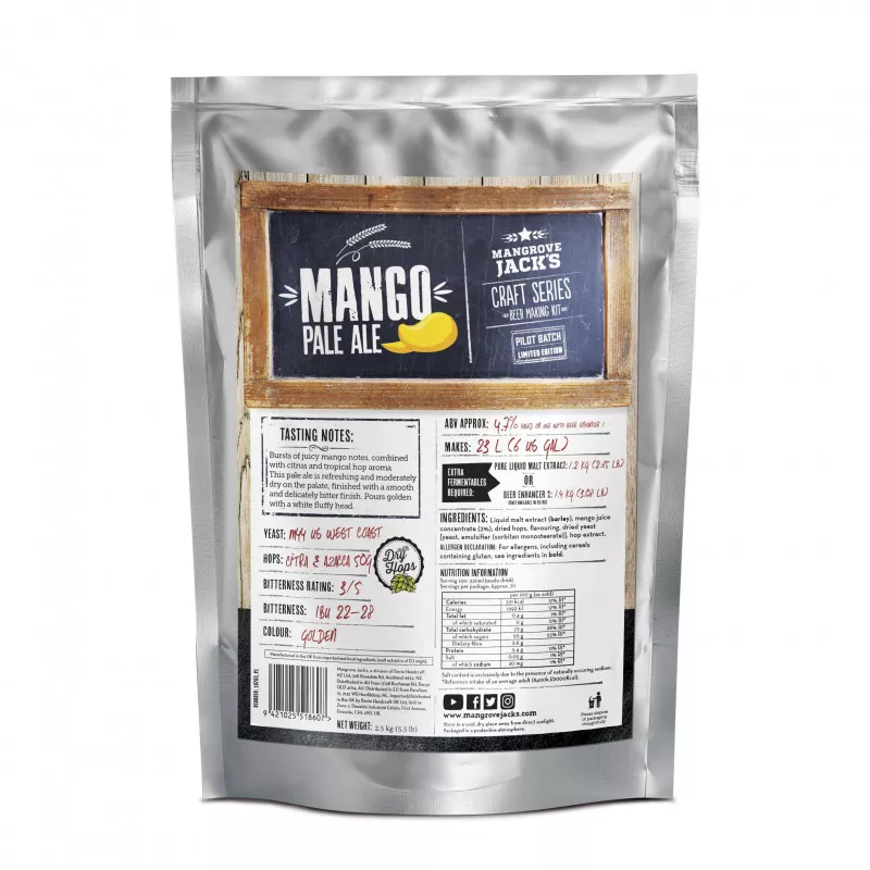 Mangrove Jack's Craft Series Mango Pale Ale + Dry Hopping (2,5kg) • 6 300 FCFP