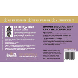 All Inn Clockwork - Robust Porter - FWK (15l) “LISSE ET SUAVE, AVEC...